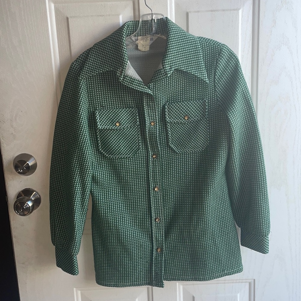 Vintage 1960s-1970s women’s polyester button down sz 10